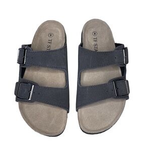 TF STAR Brown Leather Adjustable Double Strap Sandals Women Size 8